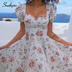 Southpire Bohe Flower Print White Dress Women