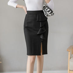 Plus Size High Waist Black Skirts Women