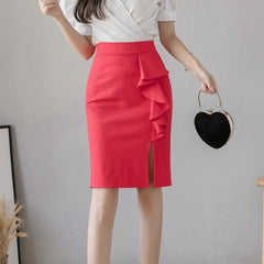 Plus Size High Waist Black Skirts Women