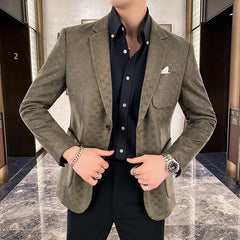 2020 Men Blazers British Style Printed Blazer