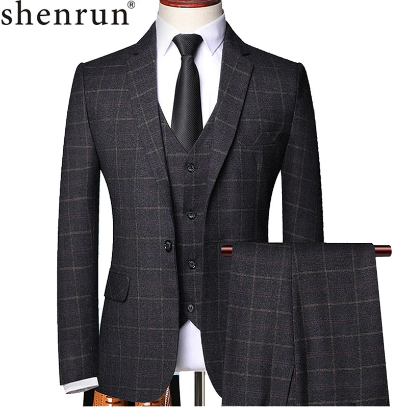 Shenrun Men 3 Pieces Suit Spring