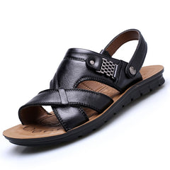 Big Size 48 Men Leather Sandals Summer Classic