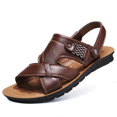 Big Size 48 Men Leather Sandals Summer Classic