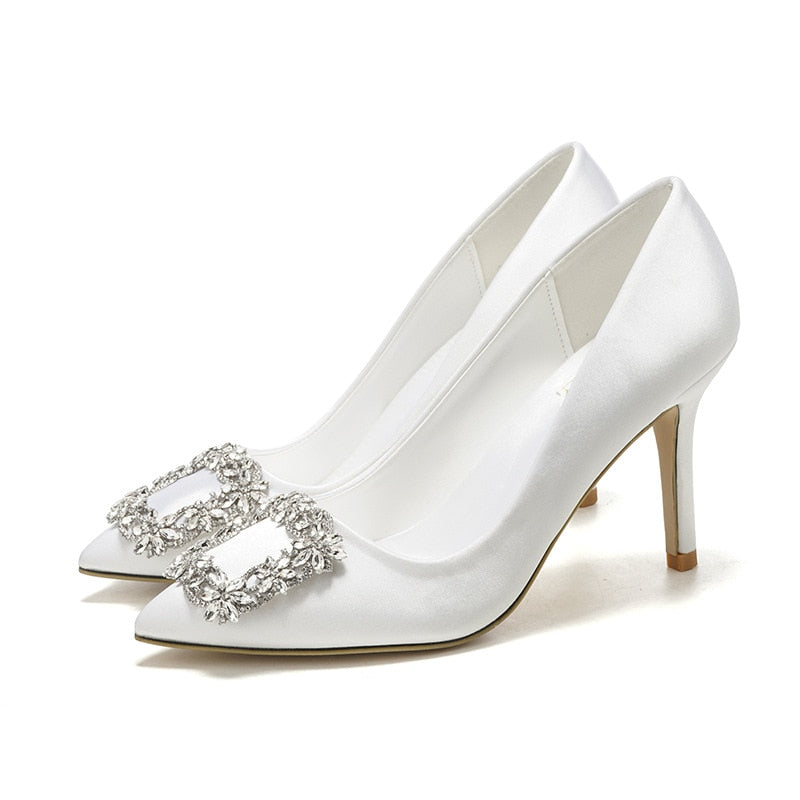 High Heel White Wedding Shoes