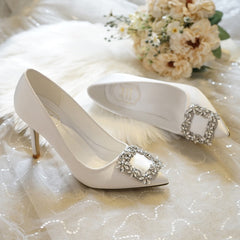 High Heel White Wedding Shoes