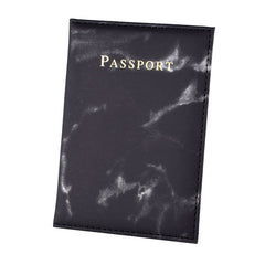 Elastic Band Leather Passport  Men Women