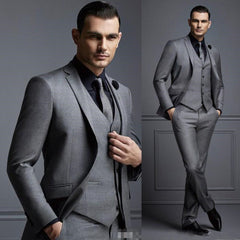 New Grey Mens Suit Groom Suit Cheap Formal Man S