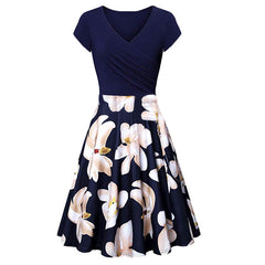 Casual Female Summer Floral Print Slim Mini Dress