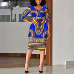 African Ladies Dresses Elegant Wrist High