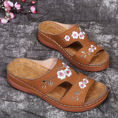 Fashion Embroider Soft Slippers Women