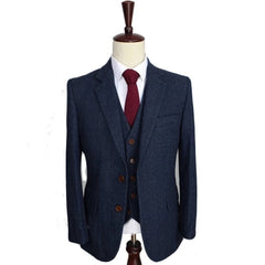 Men‘s Suits 3 Pieces Green Wool Tweed