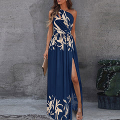 Summer Sleeveless Draped Lady Party Dress