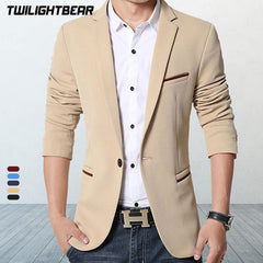 Brand Mens Casual Blazers Autumn Spring Fashion Slim