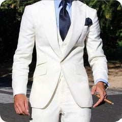 Classy Wedding Tuxedos Suits Slim Fit Bridegroom For Men 3 Pieces