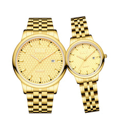 Golden Couple Luminous Quartz Watches Men Women