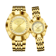 Golden Couple Luminous Quartz Watches Men Women