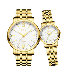 Golden Couple Luminous Quartz Watches Men Women