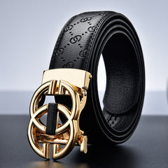 Luxury Leather Dress Strap Double G Belt for Jeans