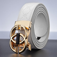 Luxury Leather Dress Strap Double G Belt for Jeans