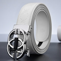 Luxury Leather Dress Strap Double G Belt for Jeans