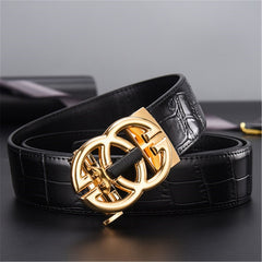 Luxury Leather Dress Strap Double G Belt for Jeans