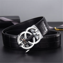 Luxury Leather Dress Strap Double G Belt for Jeans