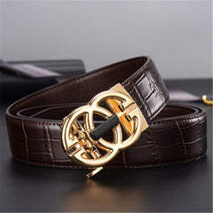 Luxury Leather Dress Strap Double G Belt for Jeans