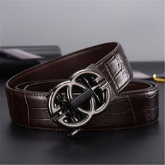 Luxury Leather Dress Strap Double G Belt for Jeans