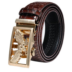 Automatic Buckles Mens Belts Red Burgundy