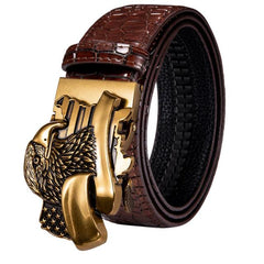 Automatic Buckles Mens Belts Red Burgundy