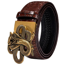 Automatic Buckles Mens Belts Red Burgundy