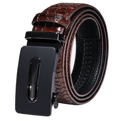 Automatic Buckles Mens Belts Red Burgundy