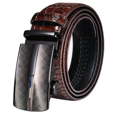 Automatic Buckles Mens Belts Red Burgundy