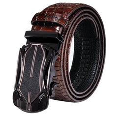 Automatic Buckles Mens Belts Red Burgundy