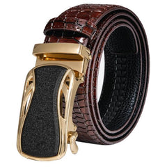 Automatic Buckles Mens Belts Red Burgundy