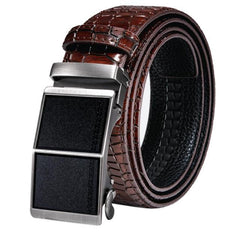 Automatic Buckles Mens Belts Red Burgundy