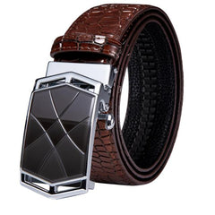 Automatic Buckles Mens Belts Red Burgundy