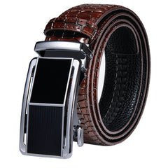 Automatic Buckles Mens Belts Red Burgundy