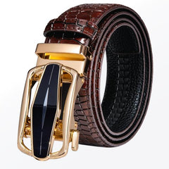 Automatic Buckles Mens Belts Red Burgundy