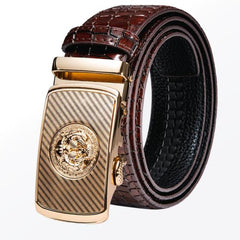 Automatic Buckles Mens Belts Red Burgundy