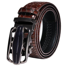 Automatic Buckles Mens Belts Red Burgundy