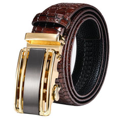 Automatic Buckles Mens Belts Red Burgundy