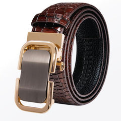 Automatic Buckles Mens Belts Red Burgundy