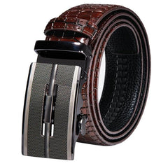 Automatic Buckles Mens Belts Red Burgundy