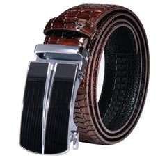 Automatic Buckles Mens Belts Red Burgundy