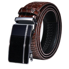 Automatic Buckles Mens Belts Red Burgundy