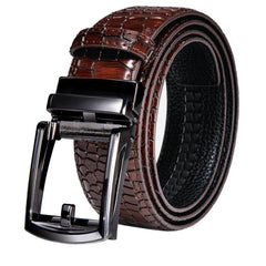 Automatic Buckles Mens Belts Red Burgundy