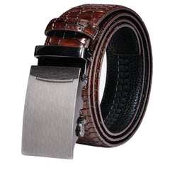 Automatic Buckles Mens Belts Red Burgundy