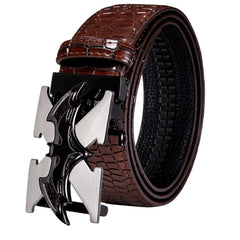 Automatic Buckles Mens Belts Red Burgundy