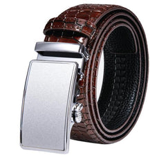 Automatic Buckles Mens Belts Red Burgundy